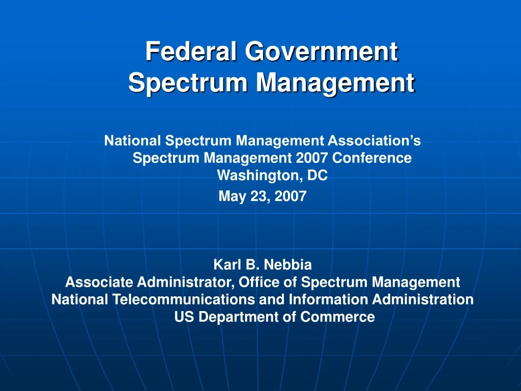 federal government spectrum management