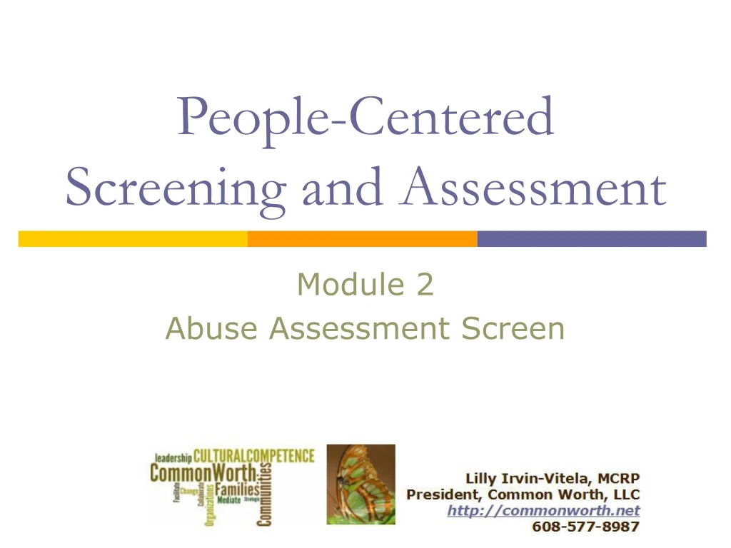 people centered screening and assessment