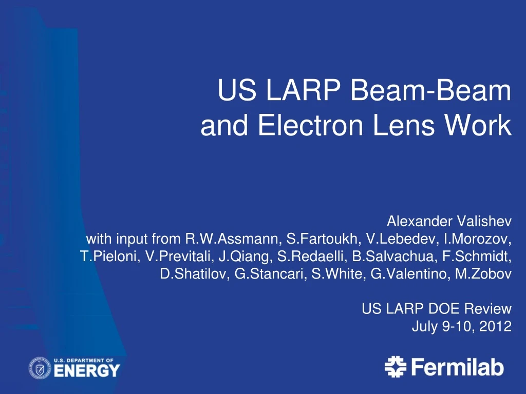 us larp beam beam and electron lens work