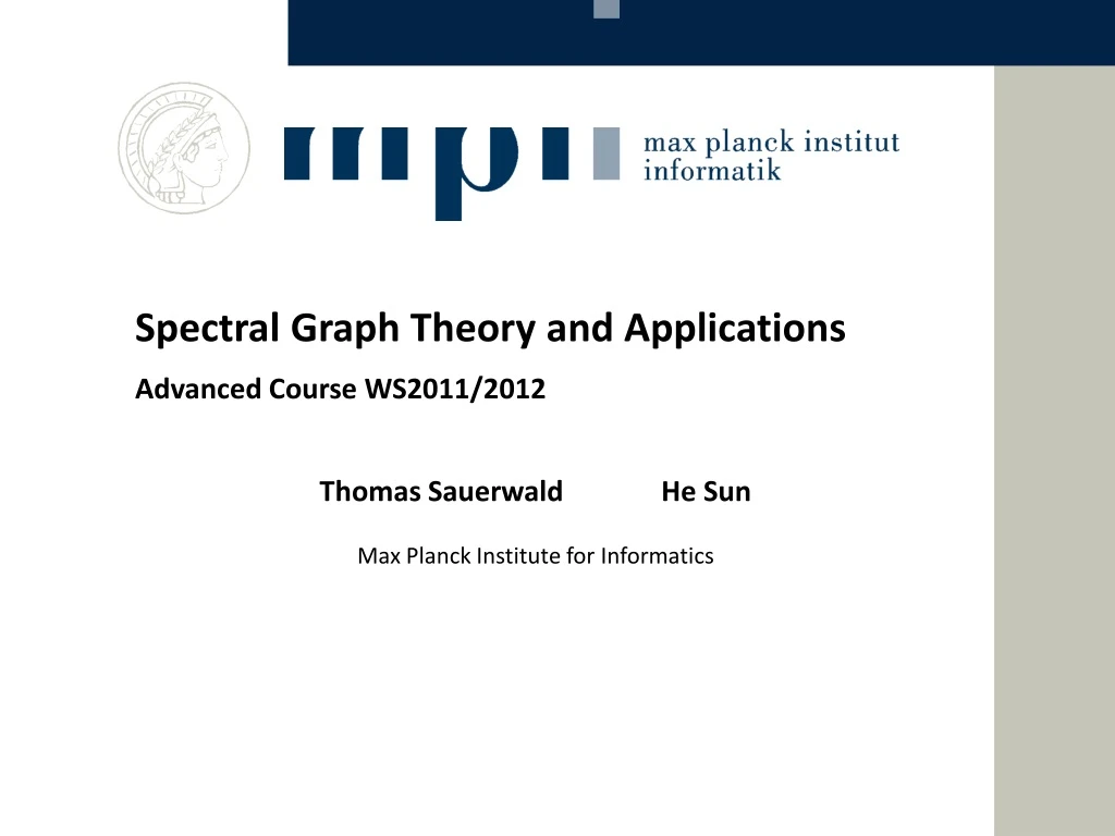 spectral graph theory and applications advanced