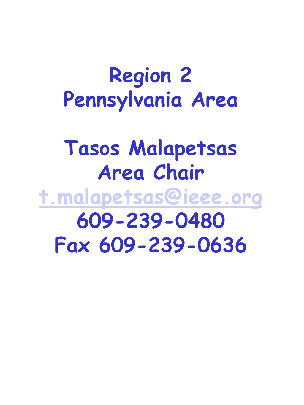 region 2 pennsylvania area tasos malapetsas area