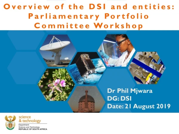 Overview of the DSI and entities: Parliamentary Portfolio Committee Workshop