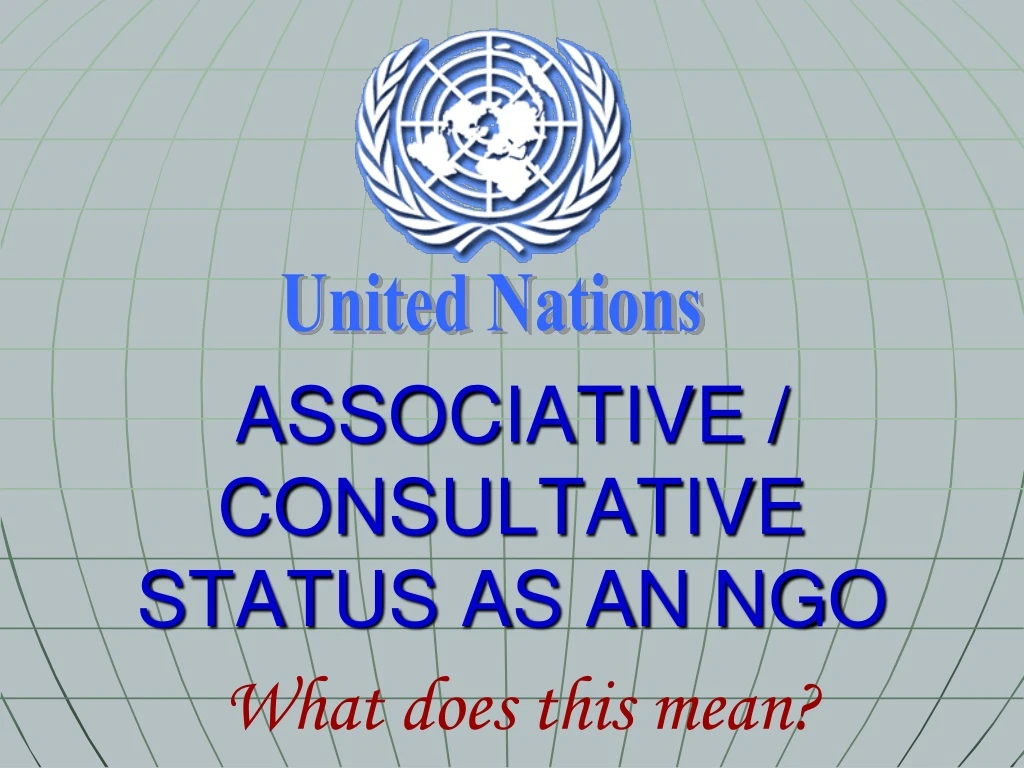 associative consultative status as an ngo