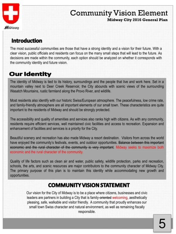 Community Vision Element Midway City 2016 General Plan