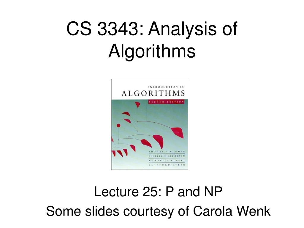 cs 3343 analysis of algorithms