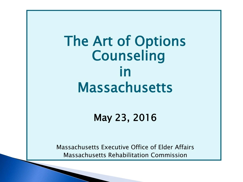 the art of options counseling in massachusetts