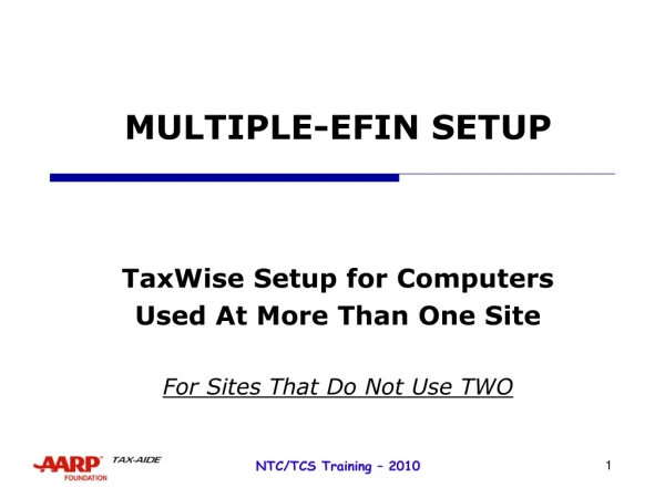 MULTIPLE-EFIN SETUP