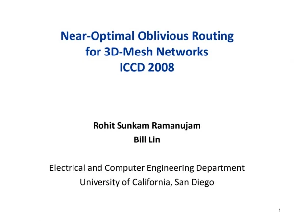 Near-Optimal Oblivious Routing for 3D-Mesh Networks   ICCD 2008