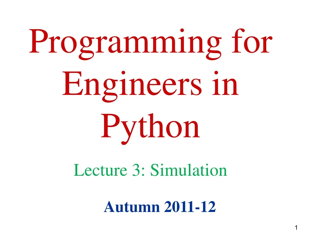 programming for engineers in python