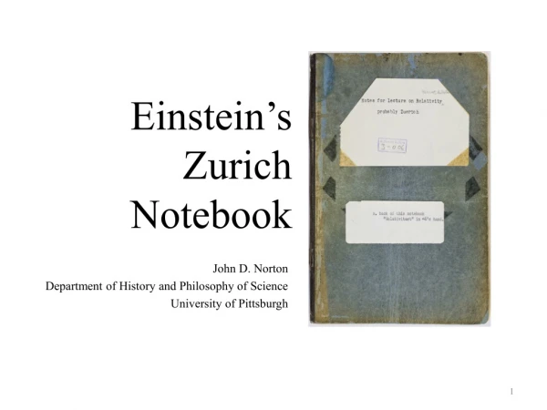 Einstein’s Zurich Notebook
