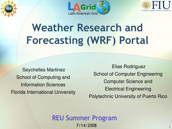 Weather Research and Forecasting (WRF) Portal