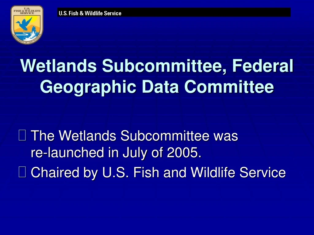 wetlands subcommittee federal geographic data committee