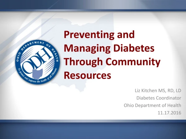 Preventing and Managing Diabetes Through Community Resources
