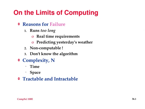 On the Limits of Computing