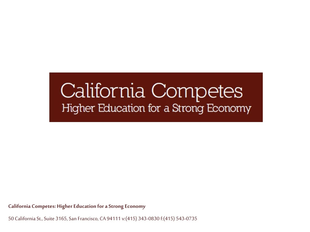 california competes higher education for a strong