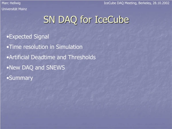 SN DAQ for IceCube
