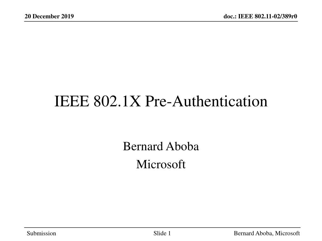 ieee 802 1x pre authentication