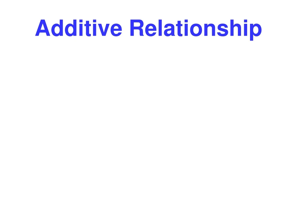 additive relationship