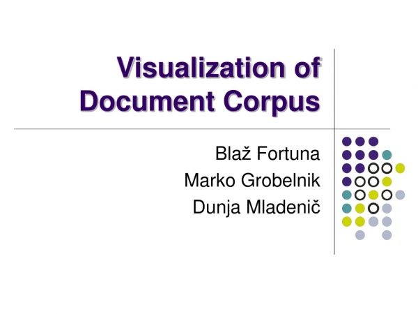 Visualization of  Document Corpus