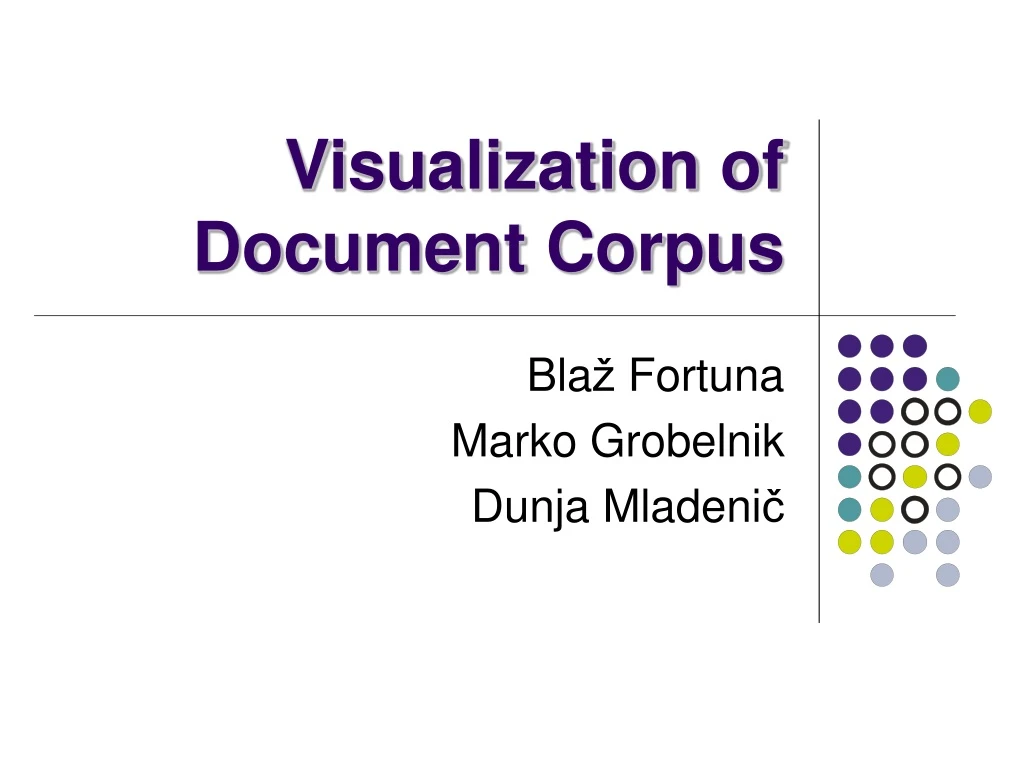 visualization of document corpus