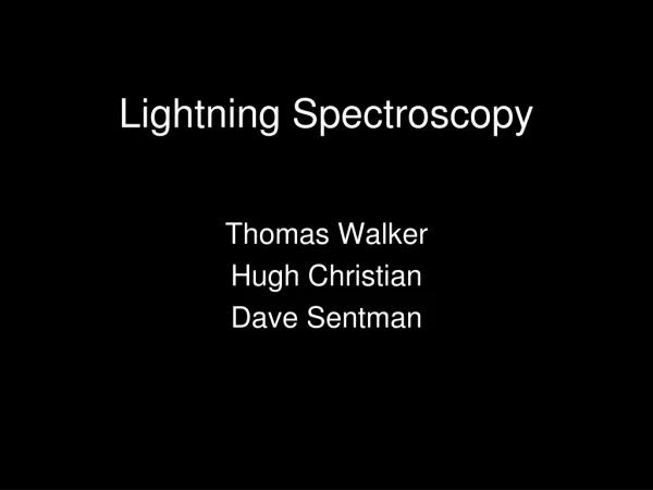 Lightning Spectroscopy