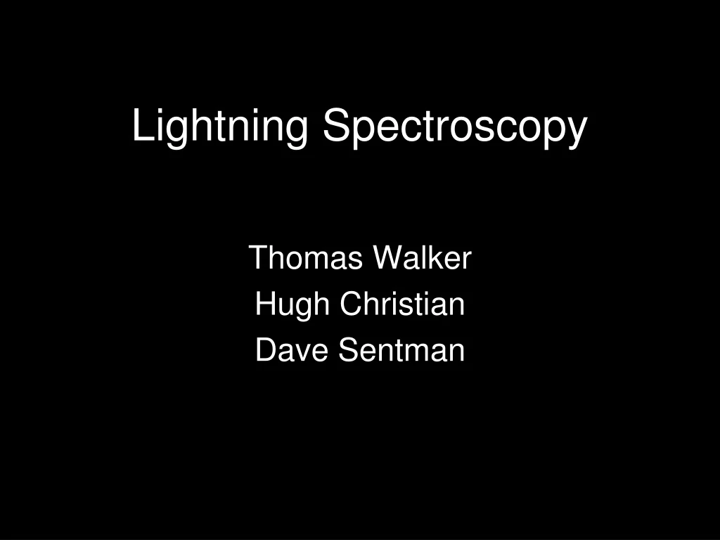 lightning spectroscopy