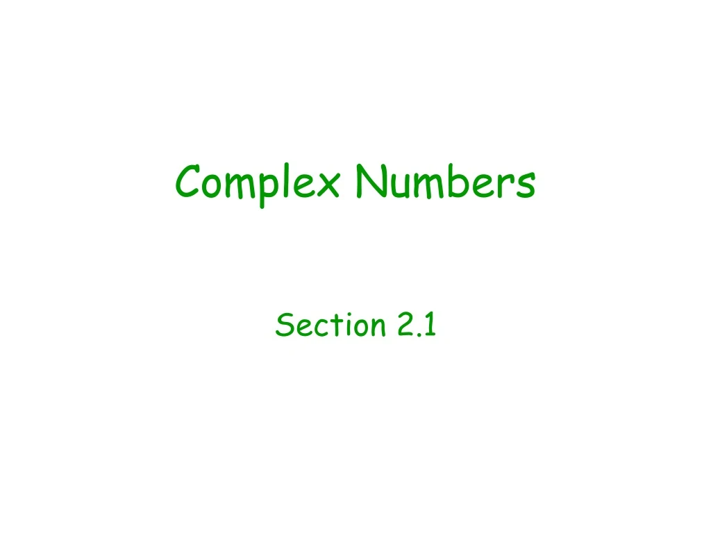 complex numbers