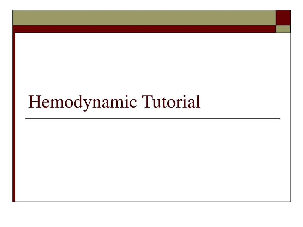 hemodynamic tutorial