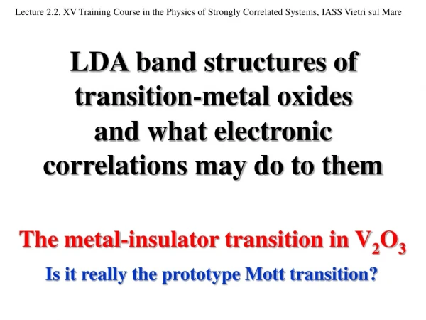 LDA band structures of transition-metal oxides