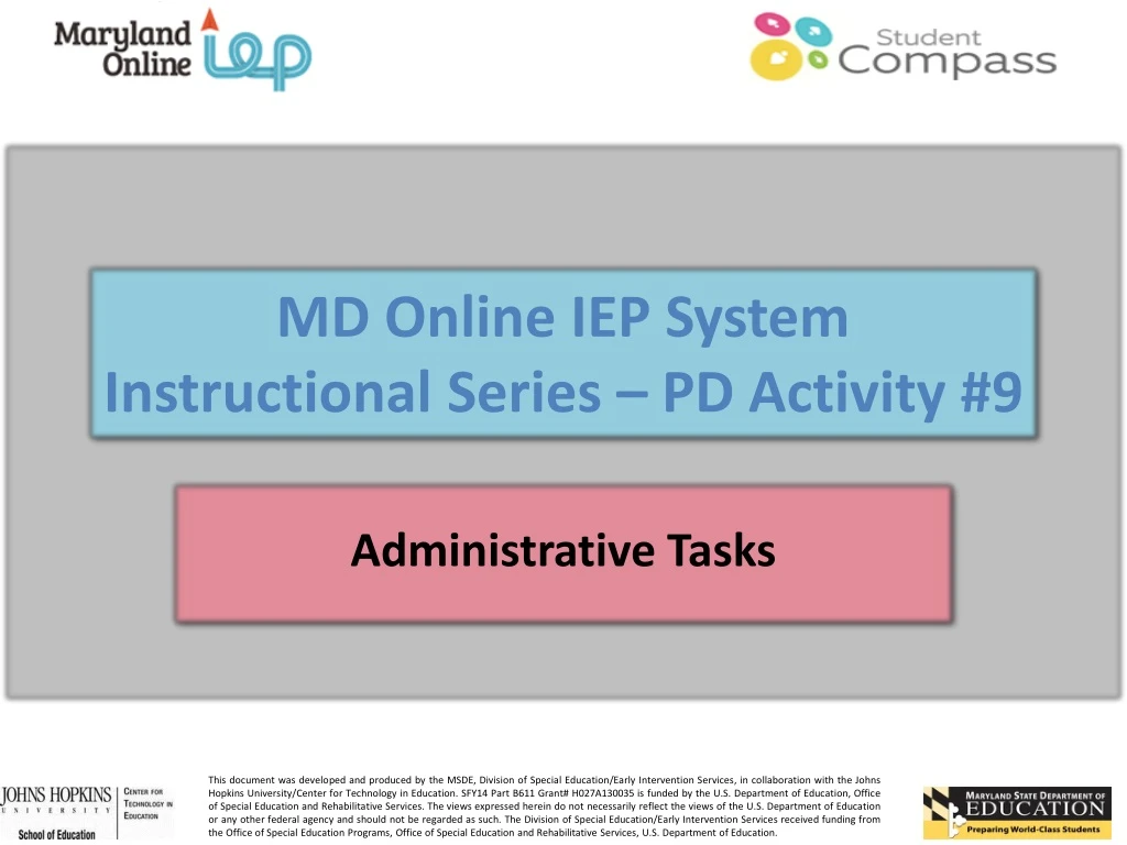 md online iep system instructional series pd activity 9