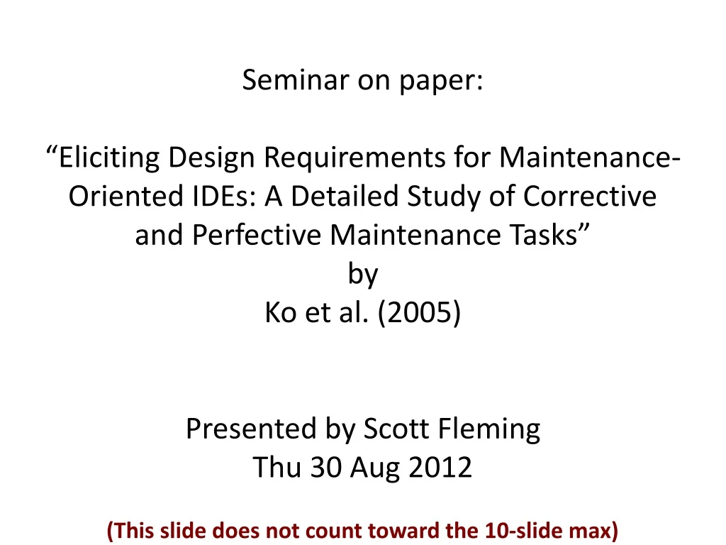 seminar on paper eliciting design requirements