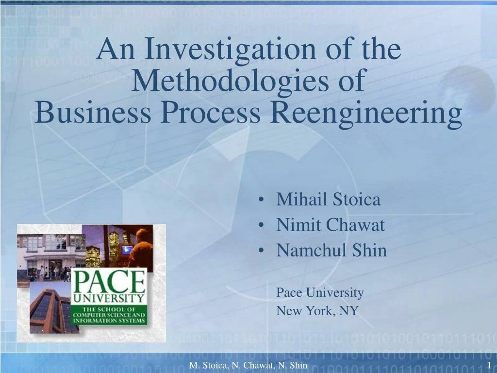 an investigation of the methodologies of business process reengineering