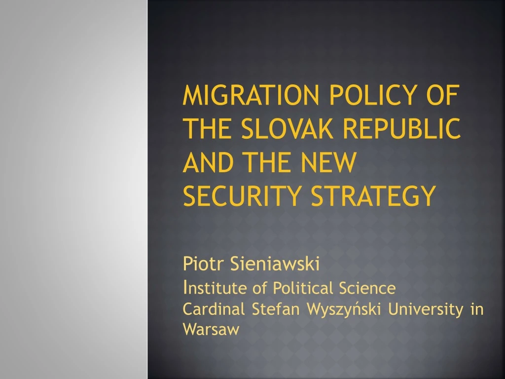migration policy of the slovak republic