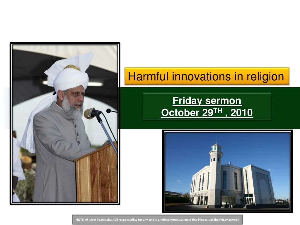 friday sermon october 29 th 2010