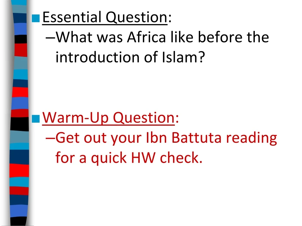 essential question what was africa like before