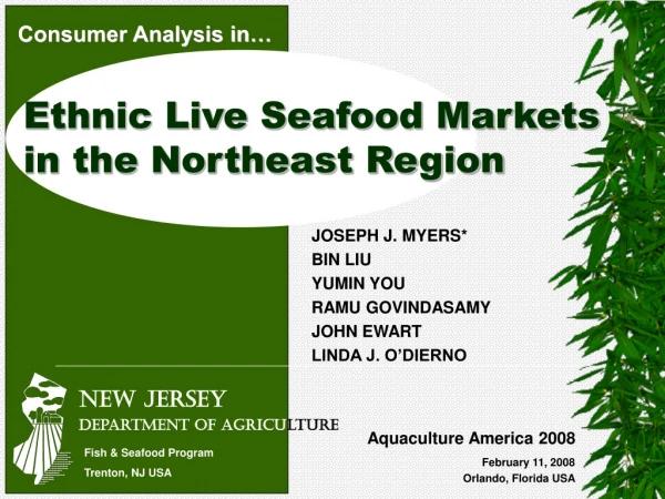 Ethnic Live Seafood Markets in the Northeast Region