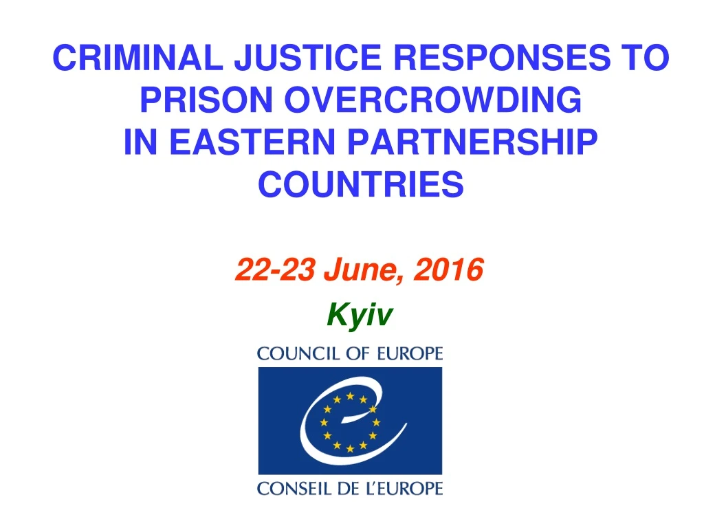 criminal justice responses to prison overcrowding in eastern partnership countries
