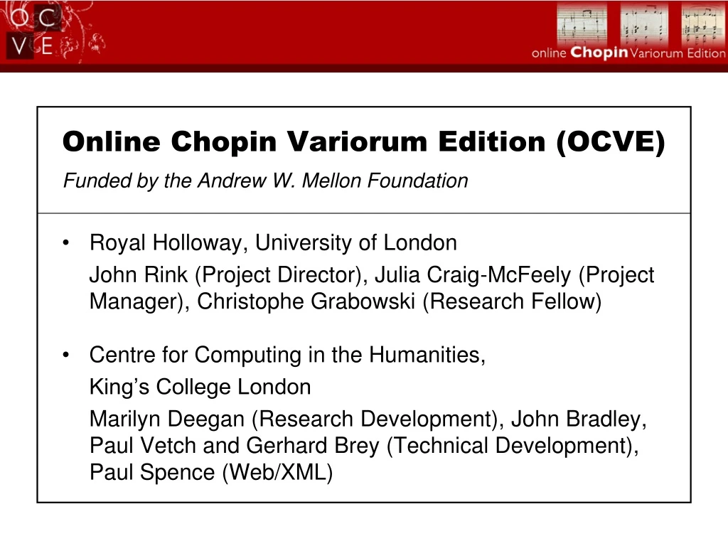 online chopin variorum edition ocve