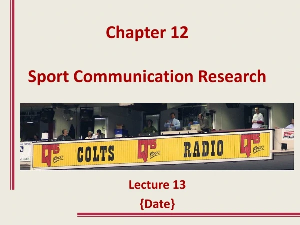 Chapter 12 Sport Communication Research