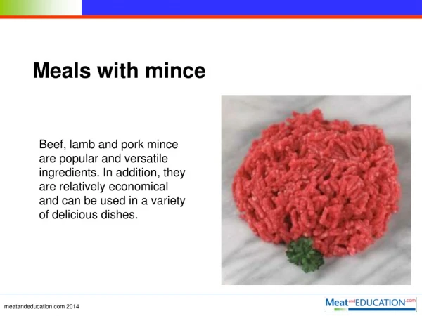 Meals with mince