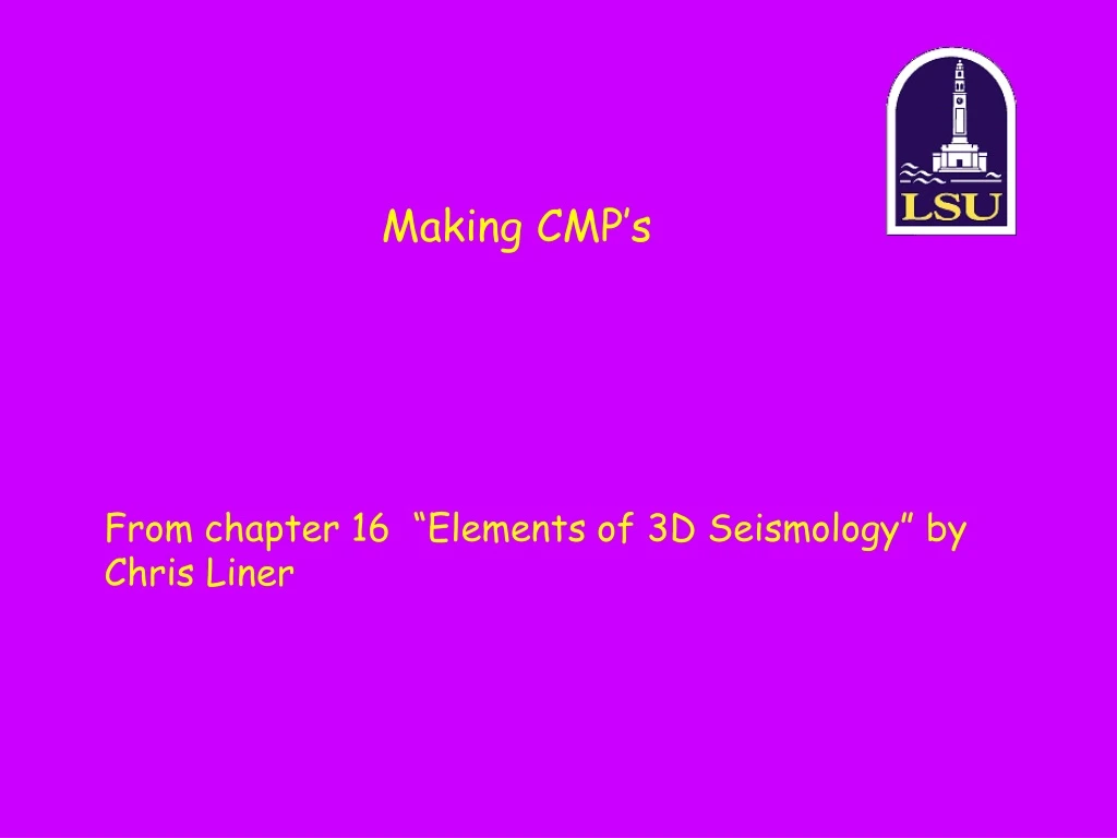 making cmp s