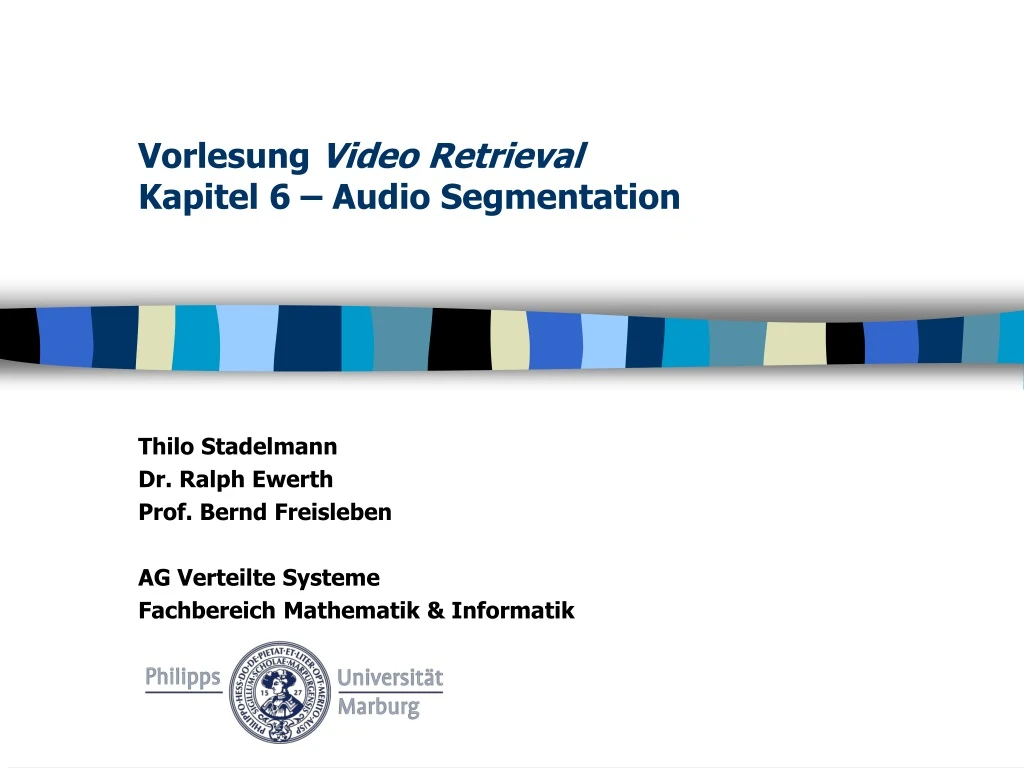 vorlesung video retrieval kapitel 6 audio segmentation