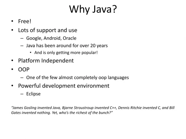 Why Java?