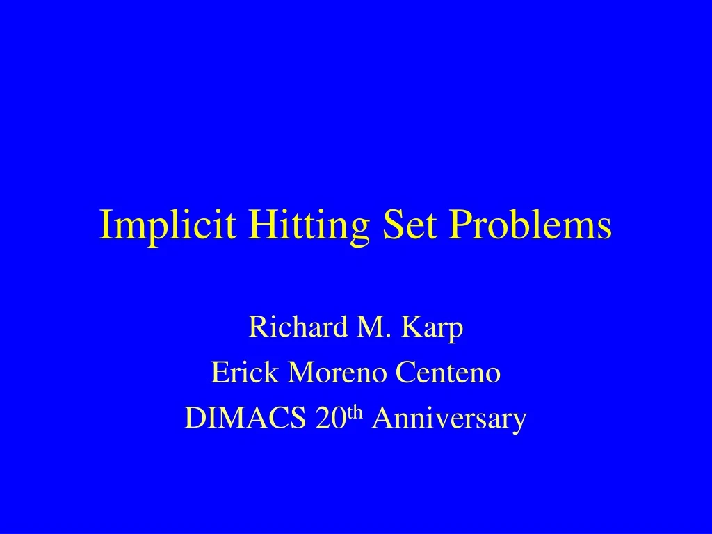 implicit hitting set problems