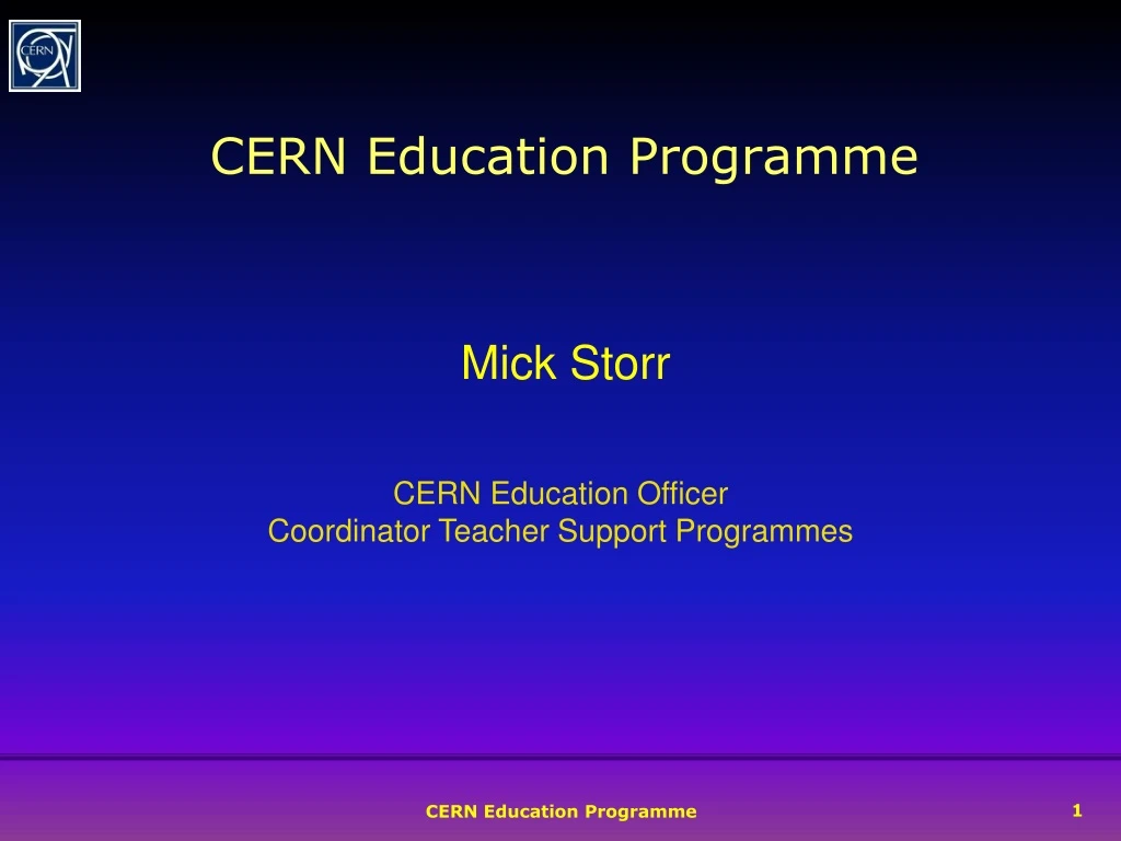 cern education programme