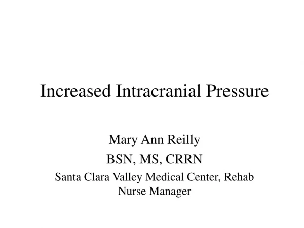 Increased Intracranial Pressure