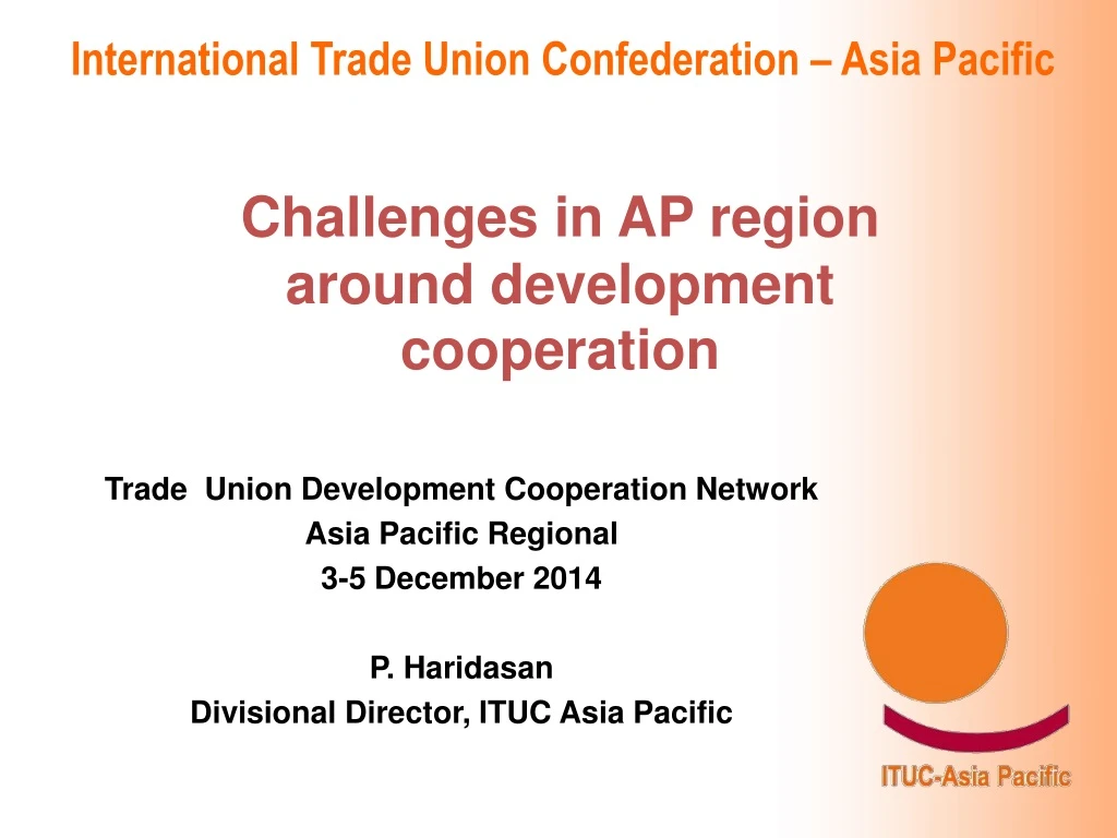 challenges in ap region around development cooperation