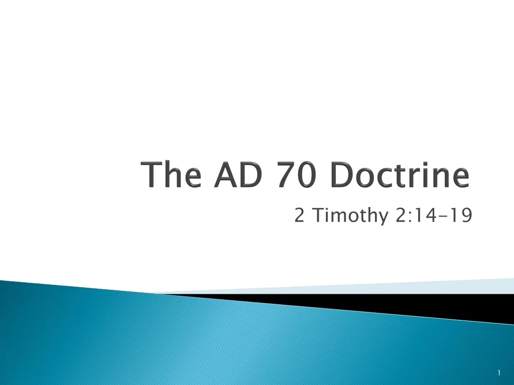 the ad 70 doctrine