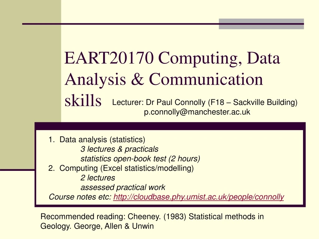 eart20170 computing data analysis communication skills