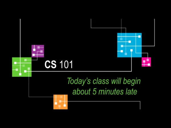 CS  101 Today’s class will begin                about 5 minutes late
